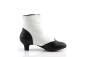 Bottines rétro de luxe noir et blanc style fétiche vintage en grandes pointures inclusives. Bottines rétro de luxe noir et blanc style fétiche vintage en grandes pointures inclusives.