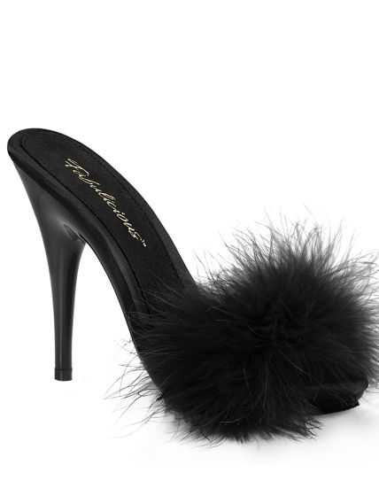 Mules à Plumes POISE-501F : L'Élégance Marabout LBDHT