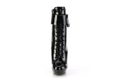 Bottines vernies noires fétiches Fabulicious Sultry 1023 à talons stiletto et découpes laser. Bottines vernies noires fétiches Fabulicious Sultry 1023 à talons stiletto et découpes laser.
