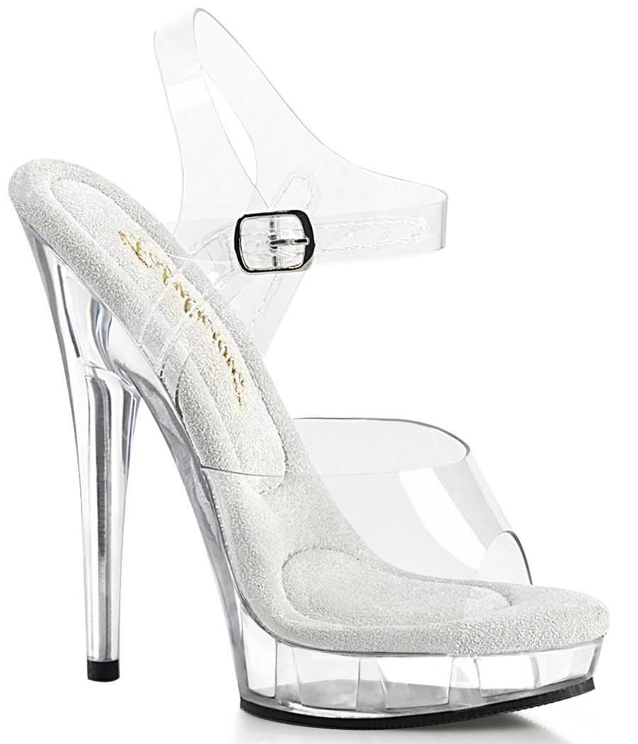 Sandales transparentes à haut talon de 15 cm Fabulicious SULTRY-608