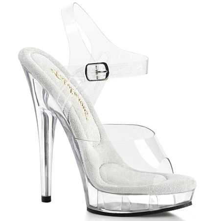 Sandales transparentes à haut talon de 15 cm Fabulicious SULTRY-608