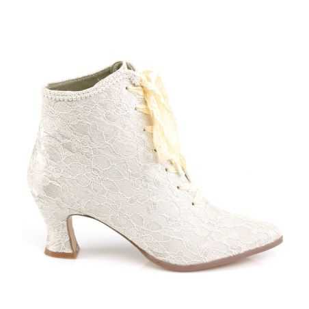 Bottines fétiches rétro champagne au design poétique adaptées à toutes les morphologies.