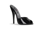Mules noires vernies à talon haut Devious DOMINA-101 Mules noires vernies à talon haut Devious DOMINA-101