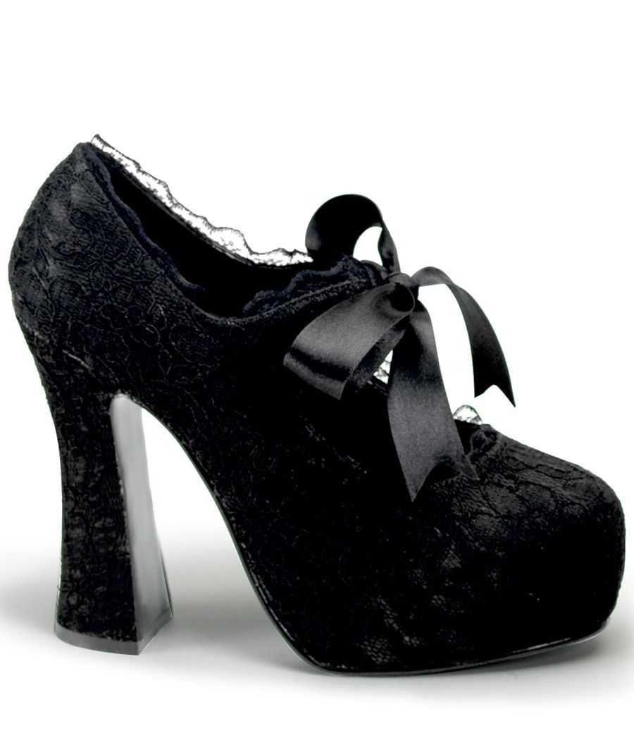 Escarpins gothiques noir mat à plateforme et brides Demonia DEMON-11