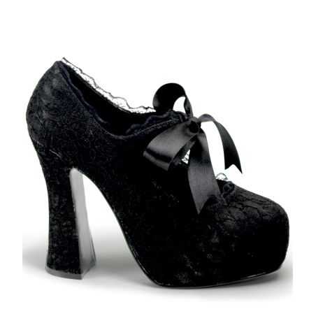 Escarpins gothiques noir mat à plateforme et brides Demonia DEMON-11