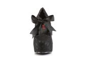 Chaussures style dark romance noir mat à plateforme et brides croisées DEMON-11