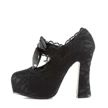 Escarpins gothiques romantiques noirs en cuir vegan pour tenue victorieuse et chic