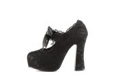 Escarpins gothiques romantiques noirs en cuir vegan pour tenue victorieuse et chic