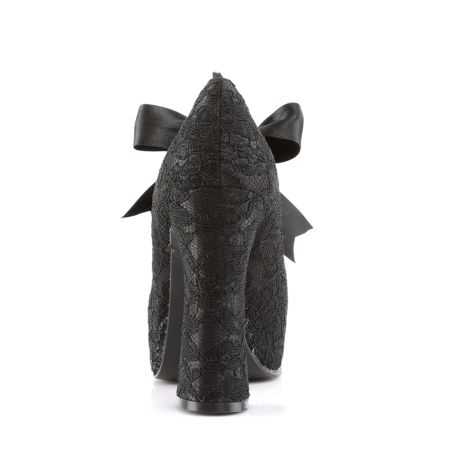 Chaussures noires mat à plateforme compensée pour look gothique chic et nu-goth Demonia