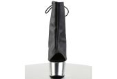 Bottines en simili cuir noir mat de luxe à plateformes et bout ouvert en grandes tailles inclusives.