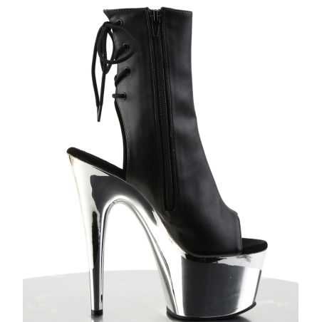 Bottines de clubbing haut de gamme noir mat offrant un maintien parfait pour la pole exotique LBDHT.