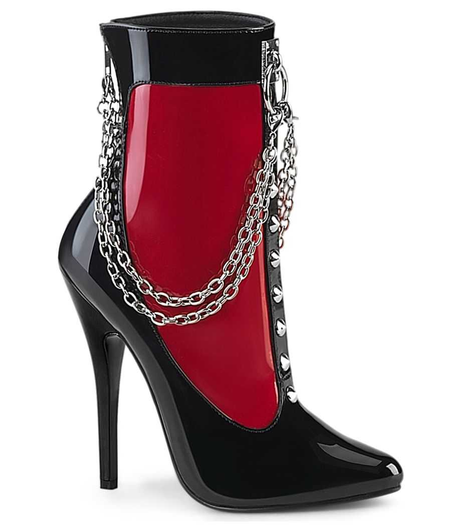 Bottines fétiches de luxe Devious Domina 1033 à talons aiguilles extrêmes de 15cm et laçage frontal LBDHT. Bottines fétiches de luxe Devious Domina 1033 à talons aiguilles extrêmes de 15cm et laçage frontal LBDHT.