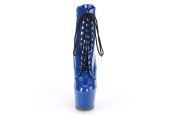 Bottines bleu roi brillant de luxe à plateformes et lacets frontaux en tailles inclusives LBDHT. Bottines bleu roi brillant de luxe à plateformes et lacets frontaux en tailles inclusives LBDHT.