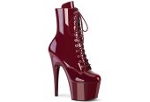Bottines vernies rouge cerise de pole dance Pleaser Adore 1020 à talons aiguilles et laçage complet. Bottines vernies rouge cerise de pole dance Pleaser Adore 1020 à talons aiguilles et laçage complet.