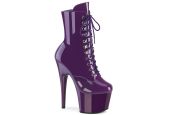 Bottines vernies roses de pole dance Pleaser Adore 1020 à talons stiletto et fini laqué brillant. Bottines vernies roses de pole dance Pleaser Adore 1020 à talons stiletto et fini laqué brillant.