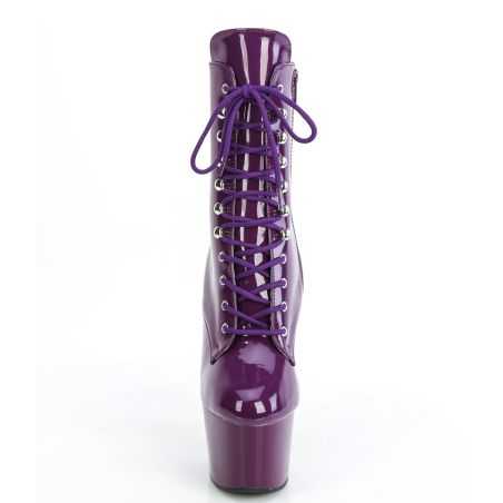 Bottines laquées rose peps de luxe à plateformes et œillets en grandes tailles inclusives LBDHT.