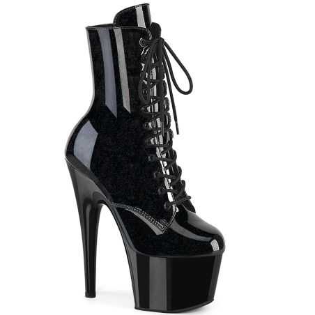 bottines-pole-dance-noires-vernies-paillettes-bleues-glitter-adore-1020blg-pleaser