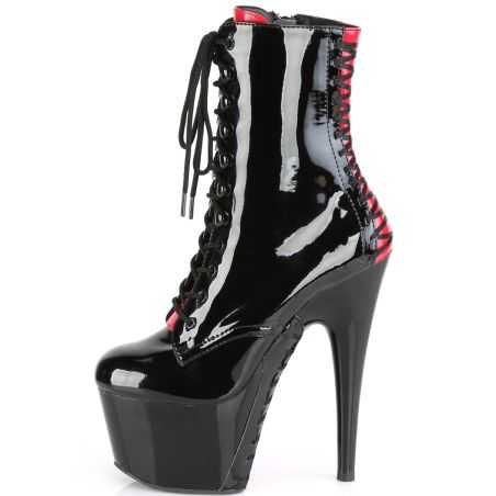 Bottines de spectacle transformables grande taille noir et rouge brillant