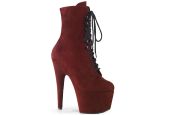 Bottines à plateforme en suédine rouge bordeaux foncé Bottines à plateforme en suédine rouge bordeaux foncé