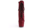 Bottines pole dance bordeaux talon 18 cm aspect velours Bottines pole dance bordeaux talon 18 cm aspect velours