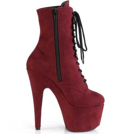Bottines de scène pour modèles transgenres suédine bordeaux