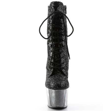 Bottines pole dance pailletées talon 18 cm reflets glitter