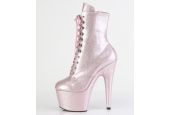 Bottines de spectacle rose brillant grande taille plateforme 7 cm Bottines de spectacle rose brillant grande taille plateforme 7 cm