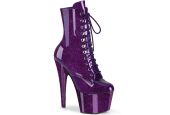 Bottines à plateforme en vernis violet pailleté intense Bottines à plateforme en vernis violet pailleté intense