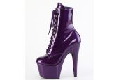 Bottines de spectacle violet brillant grande taille plateforme 7 cm Bottines de spectacle violet brillant grande taille plateforme 7 cm