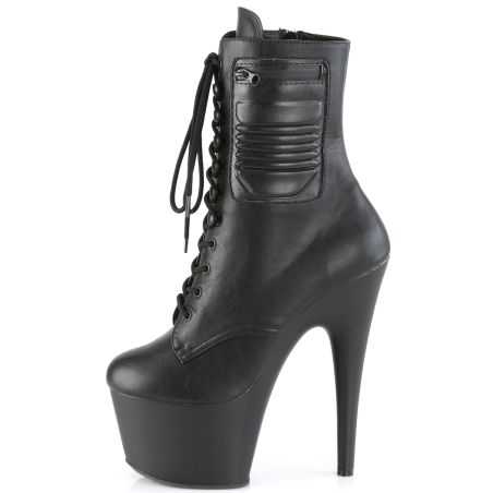 Bottines de spectacle grande taille similicuir mat plateforme 7 cm