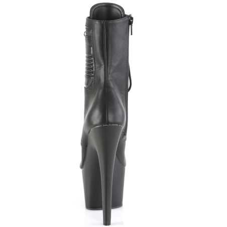 Bottines sexy à lacets style industriel et poche tactique