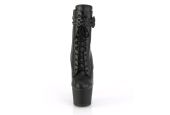 Bottines pole dance noir clouté avec sangle de cheville talon 18 cm Bottines pole dance noir clouté avec sangle de cheville talon 18 cm