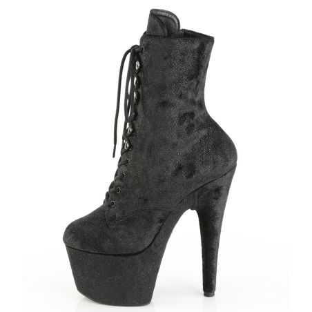 Bottines de spectacle grande taille noir scintillant plateforme 7 cm