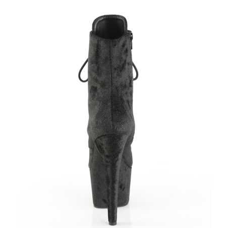 Bottines sexy à lacets tissu shimmer reflets élégants
