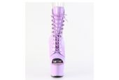 Bottines pole dance lilas lavande brillant bout ouvert talon 18 cm Bottines pole dance lilas lavande brillant bout ouvert talon 18 cm