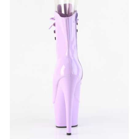 Bottines sexy à lacets lavande vernis look romantique et sensuel