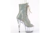 Bottines de scène pour modèles transgenres bout ouvert et strass étincelants Bottines de scène pour modèles transgenres bout ouvert et strass étincelants