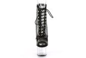 Bottines pole dance mesh noir et strass changeants AB talon 18 cm Bottines pole dance mesh noir et strass changeants AB talon 18 cm