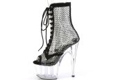 Bottines de spectacle résille et strass grande taille plateforme 7 cm Bottines de spectacle résille et strass grande taille plateforme 7 cm