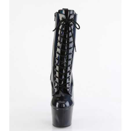 bottines-pole-dance-vernis-noir-arc-en-ciel-lacets-ajustables