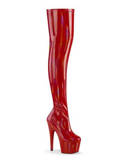 Cuissardes Stretch ADORE-3000HWR à Reflets Holographiques et Talon 18 cm