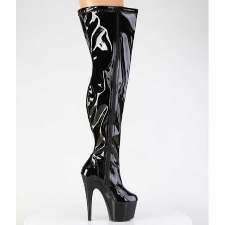 cuissardes-sexy-noires-vernies-éclat-luxe-talon-extreme-mollet-large-shooting