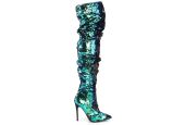 cuissardes-sexy-vert-emeraude-paillettes-éclat-prismatique-stiletto-13cm