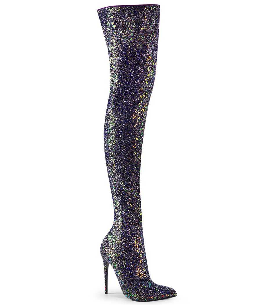 cuissardes-noires-pailletees-premium-glitter-sans-zip-talon-13cm-courtly-3015-pleaser
