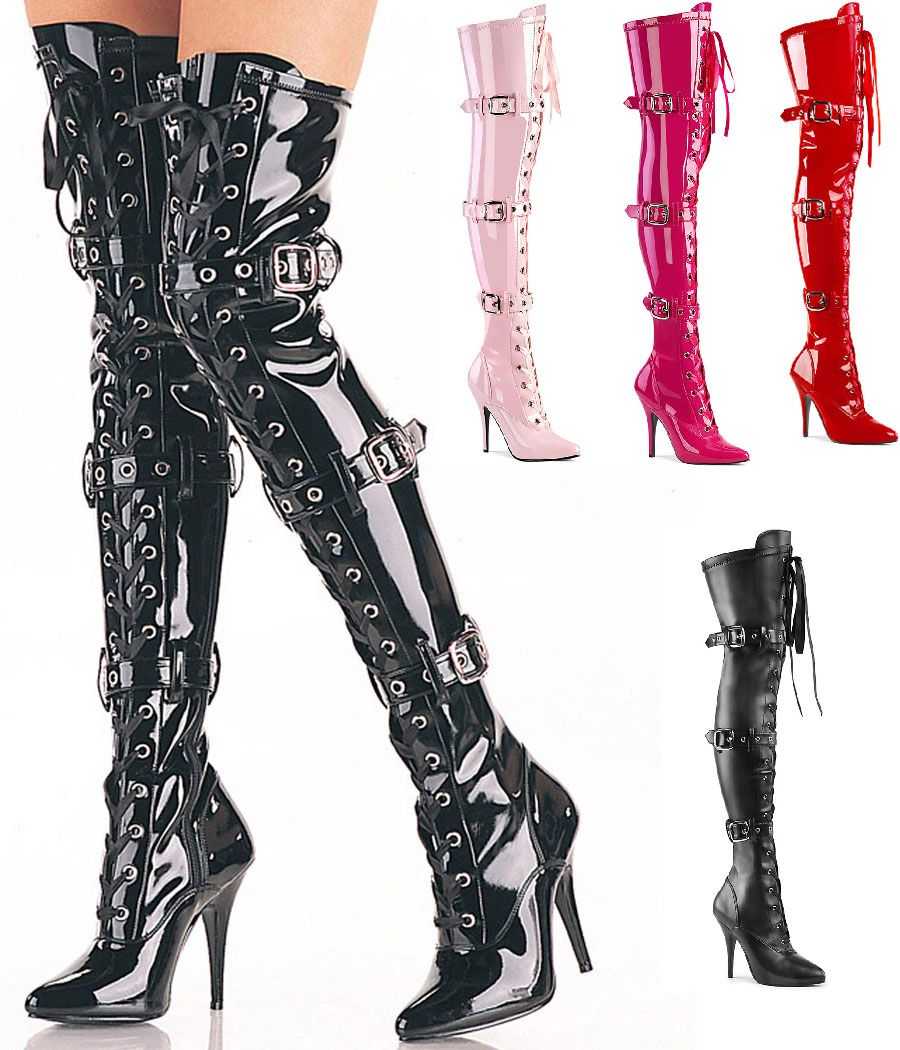 cuissarde-stretch-talon-aiguille-lacage-ruban-sangles-pleaser-seduce-3028