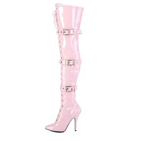cuissarde-rose-brillante-stretch-sans-plateforme-stiletto
