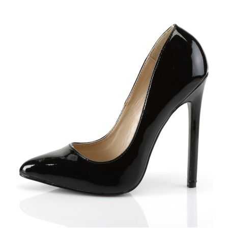 escarpin-fetichiste-noir-vernis-bout-effile-pleaser