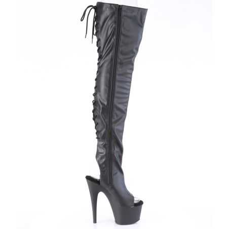 botte-noire-mate-talon-18cm-confort-stretch-lacage