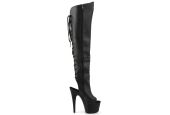 botte-noire-mate-talon-18cm-cuir-vegan-stretch
