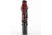Bottines noir verni et plateforme rouge Pleaser XTREME-1020-1
